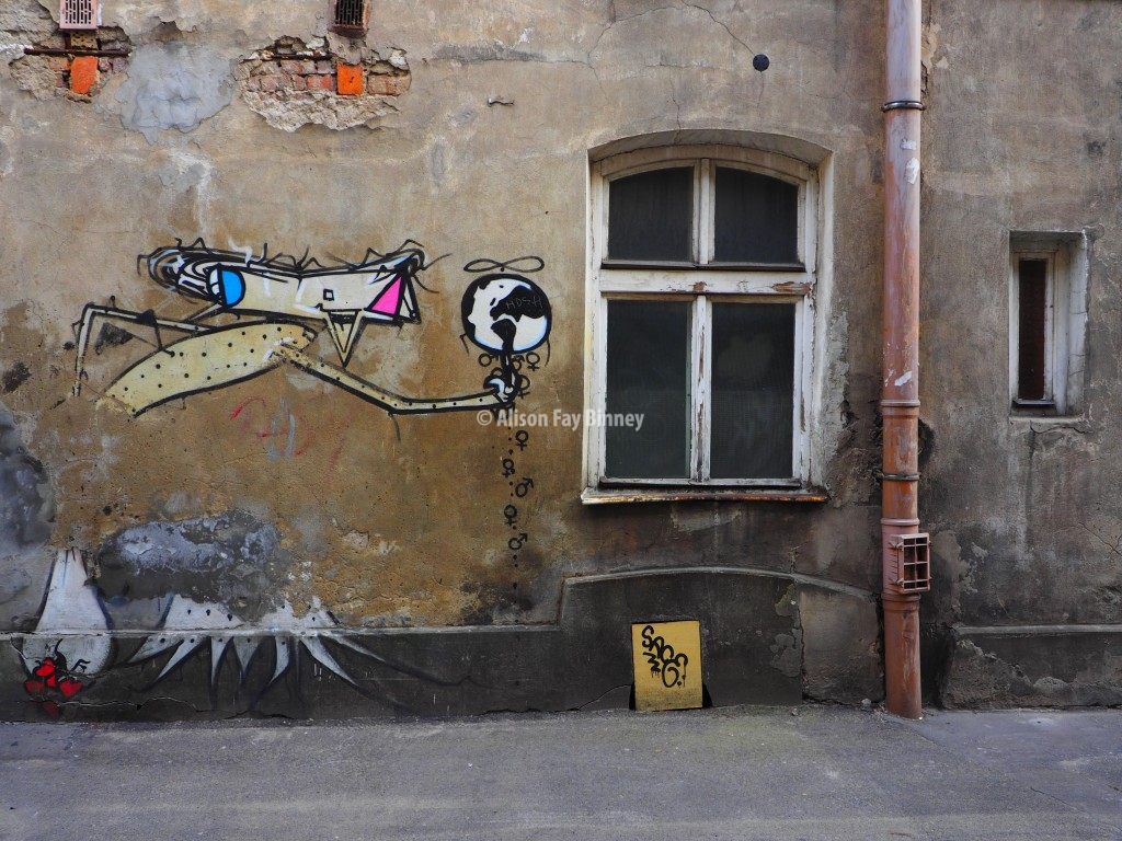 Street art in Kazimierz, a historical district of Kraków and Kraków Old Town, Poland. Image: Alison Binney