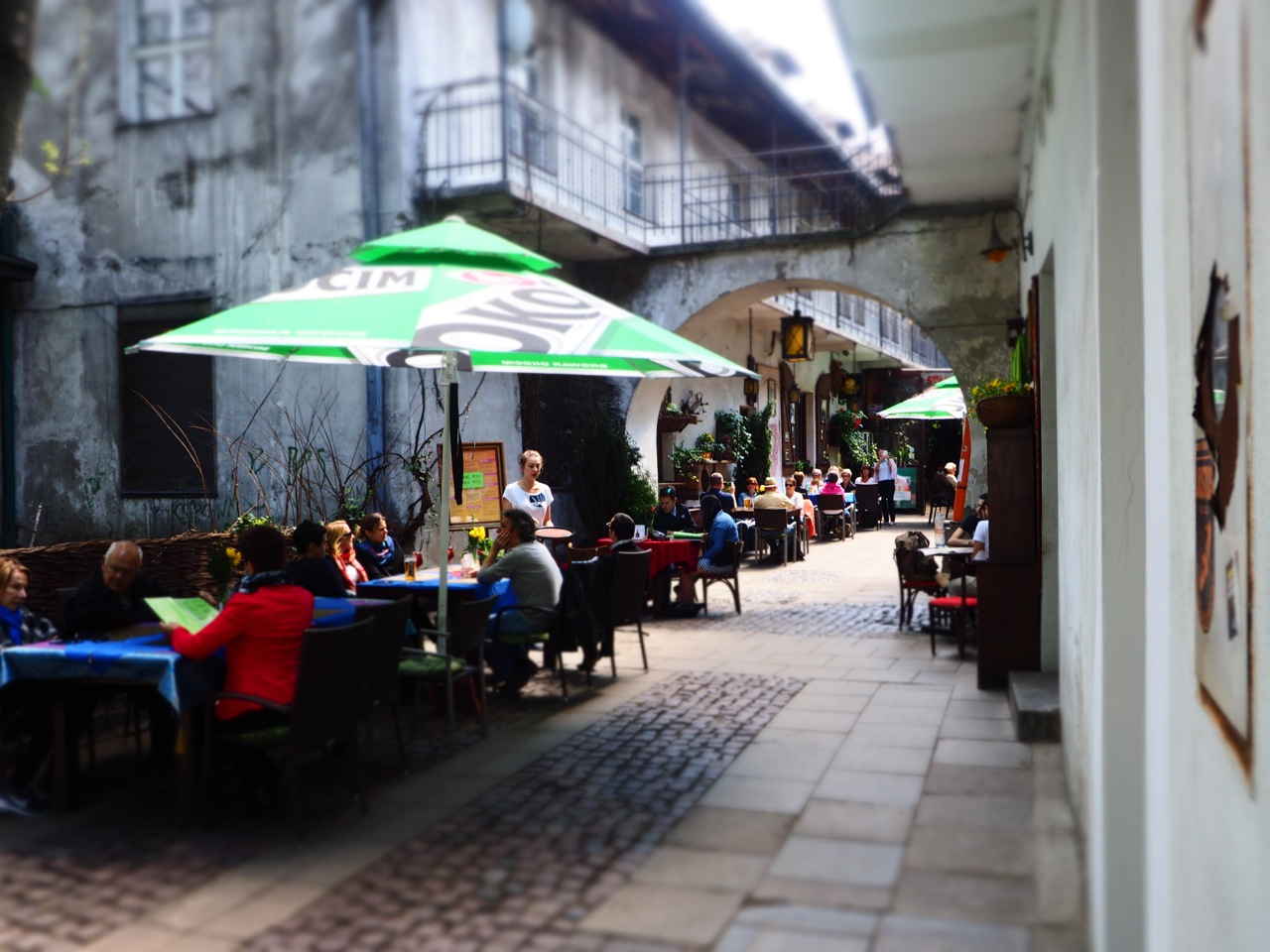 Popular Stajnia cafe in the old Jewish Quarter in Krakow, Kazimierz district. Image: Alison Binney