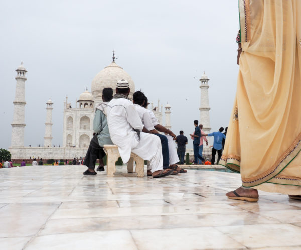 Visitors at the Taj Mahal